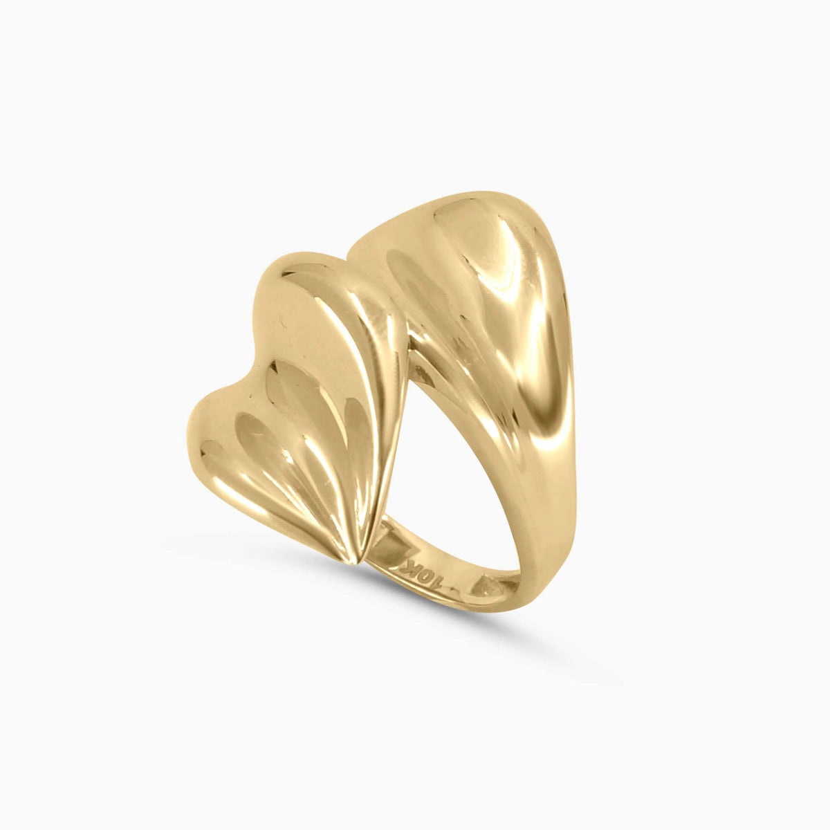 Women's Ring Sculpted Heart Gold Ring in 10k Pochy Jewelry in Miami