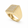 Mens Fashion Ring 10K Yellow Gold Men’s Square Cluster Ring Pochy Jewelry in Miami
