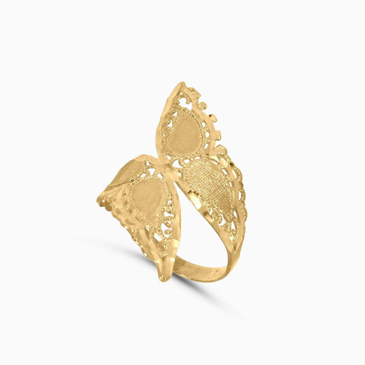 Women's Ring Sculptural leaf Gold Ring in 10k Pochy Jewelry in Miami