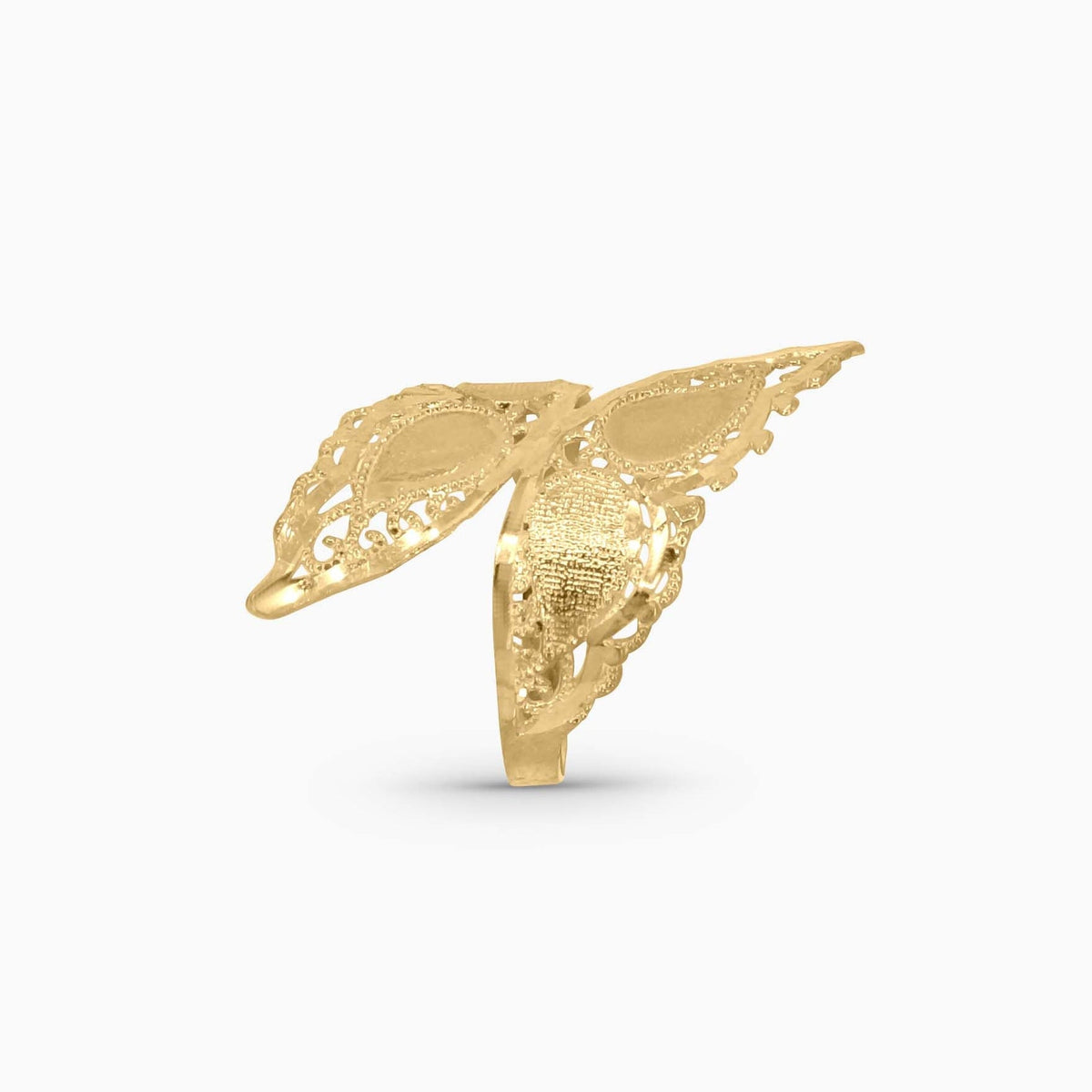 Women's Ring Sculptural leaf Gold Ring in 10k Pochy Jewelry in Miami