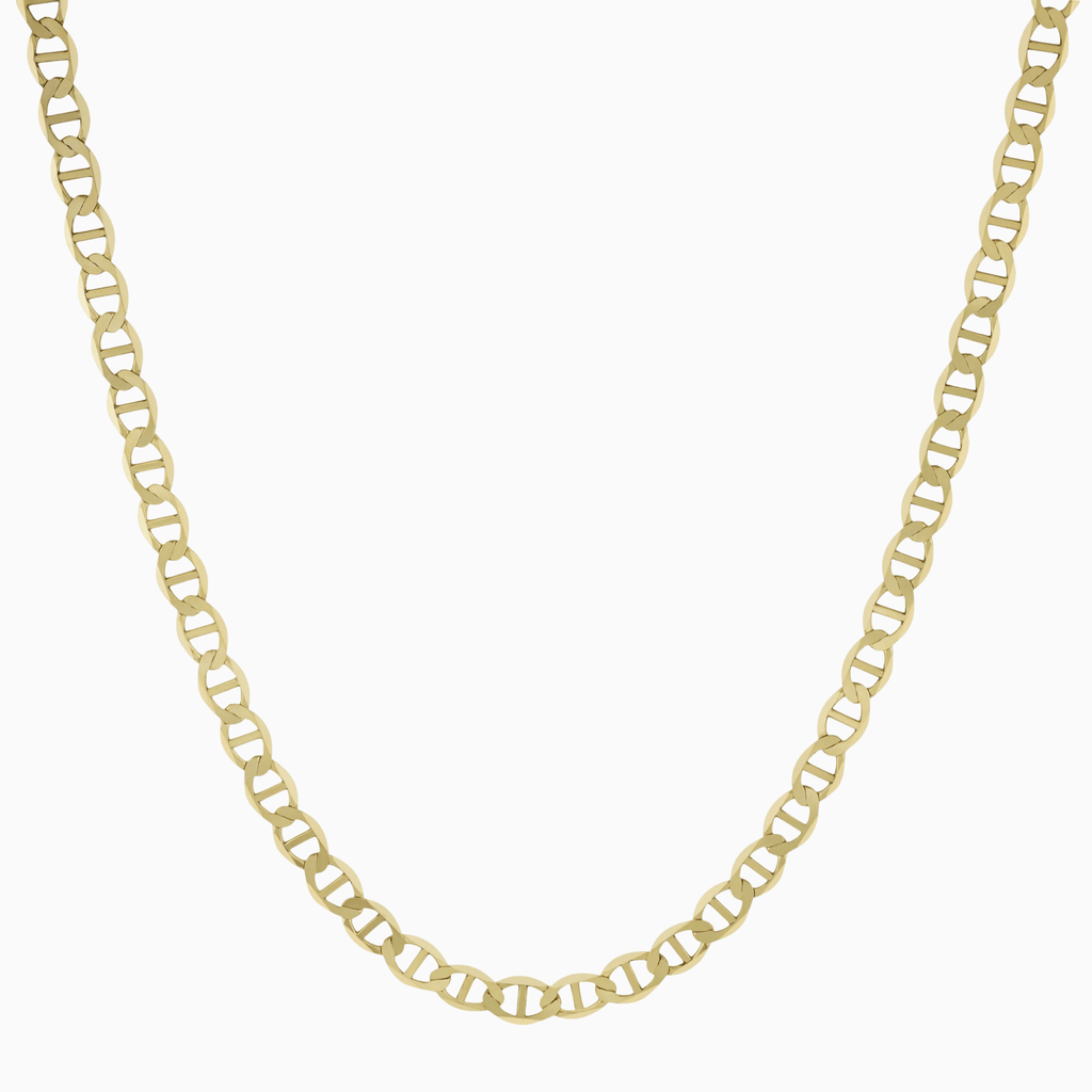 Flat Mariner Link Chain Necklace 10K - Necklace - Laurita Jewelry