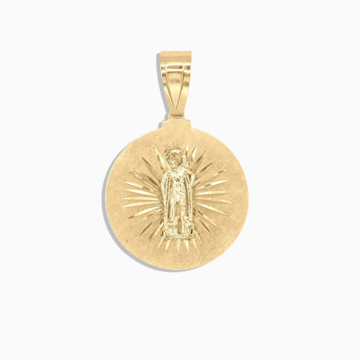 10K Gold Round Saint Lazarus Medal Pendant – Religious Jewelry - Pendants - Laurita Jewelry