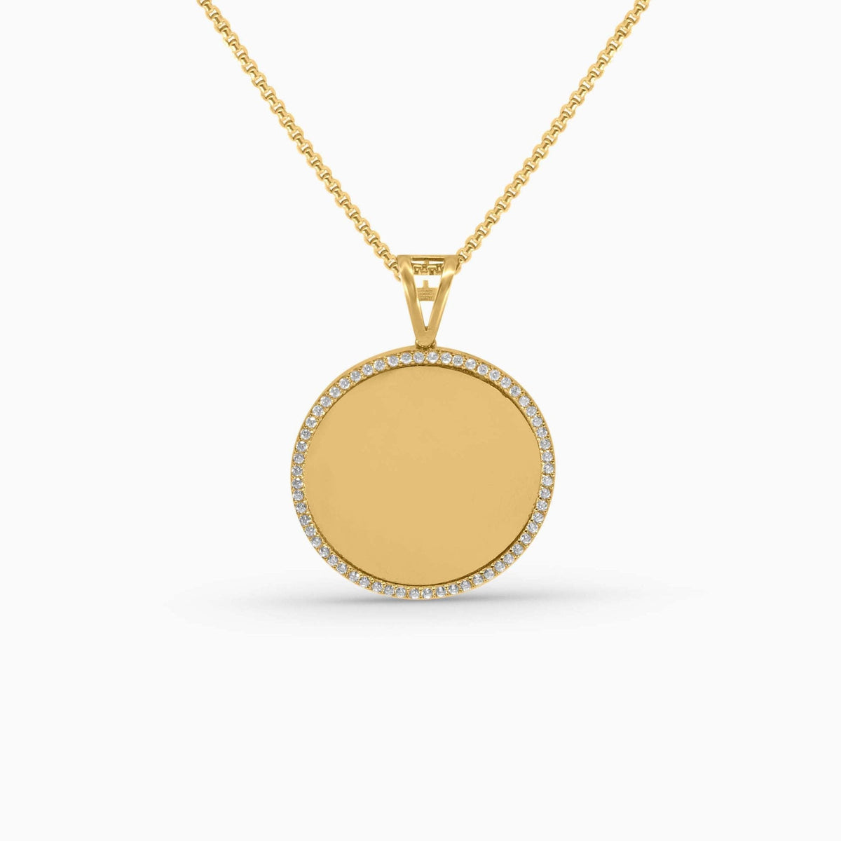 Gold Circle Medallion –Memory Pendant with Stone Frame in 10k - Pendants - Laurita Jewelry