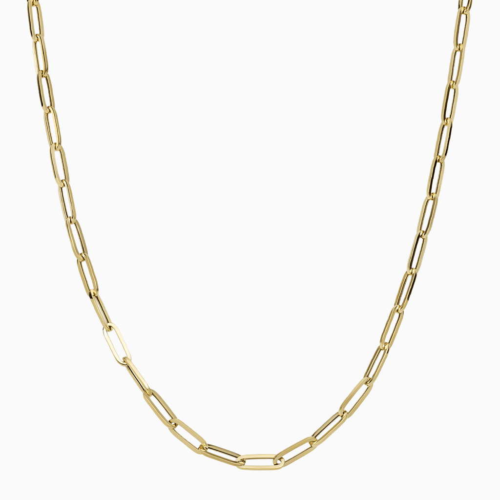 10K Hallow Gold Paper Clip Chain - Women's Necklace - Laurita Jewelry