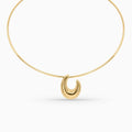 Half Moon Pendant with Gold Necklace in 10k-Women's Necklace-Laurita Jewelry